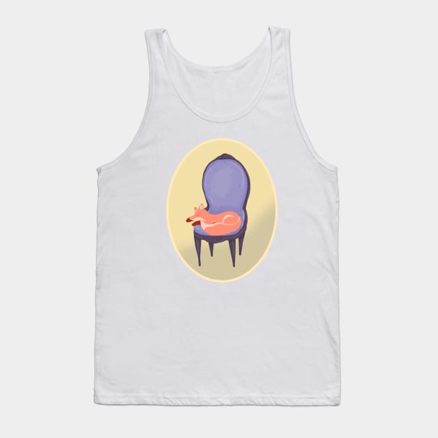 Fox on Armchair Tank Top by Amalus-files